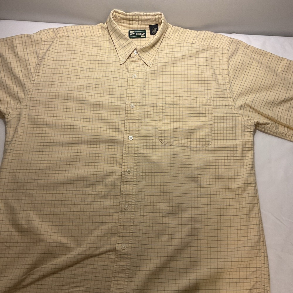 Lot Of 2 Ivy Crew Checkered Mens L Button Up Short Sleeve Casual D80